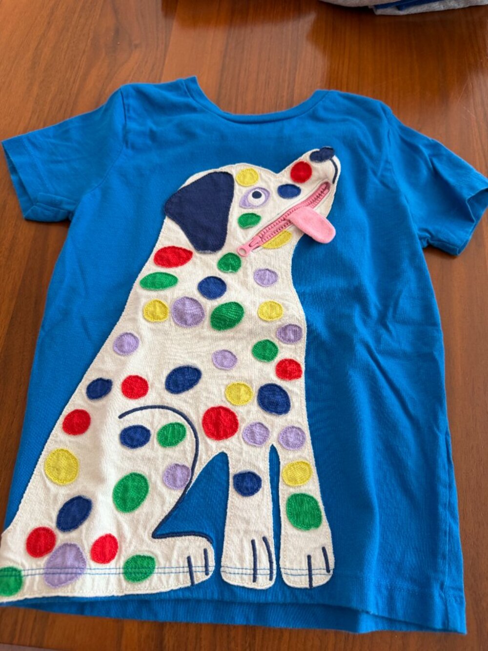 Mini Boden Boys Dog Zipper Tongue Tee / Size 5-6